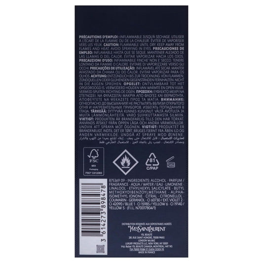 Profumo Uomo YSL Y Pour Homme Eau de Parfum Intense EDP 100 ml