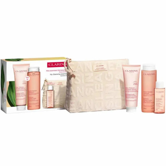 Clarins Nettoyant Moussant Doux Apaisant 125 ml, Coffret de 4 pièces
