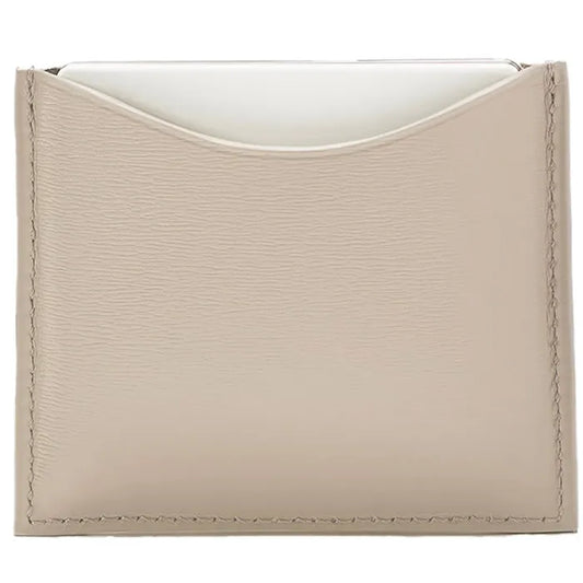 La Bouche Rouge Beige Leather Compact Case