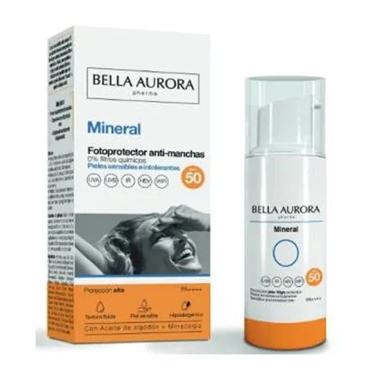 Crème solaire minérale anti-taches Bella Aurora SPF 50 50 ml