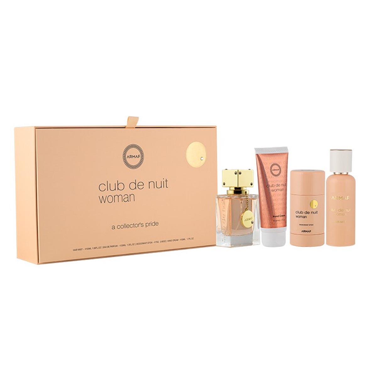 Armaf Club Denuit Woman Eau De Parfum 55un Spray Hair Mist 55ml Deodorant Stick 75ml Crema De Manos 50ml