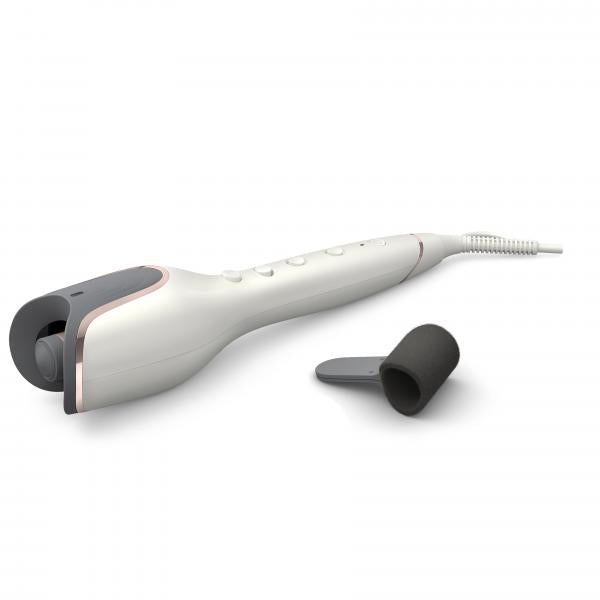 Philips StyleCare Prestige Arricciacapelli automatico MoistureProtect bianco BHB878/00 (BHB878-00 Automatic Curling Iron MoistureProtect Ceramic and Keratin Ionic 27 Options White)