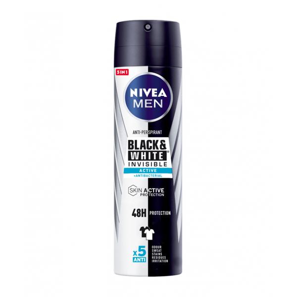Nivea Men Invisible For Black And White Active Deodorant Spray 200ml