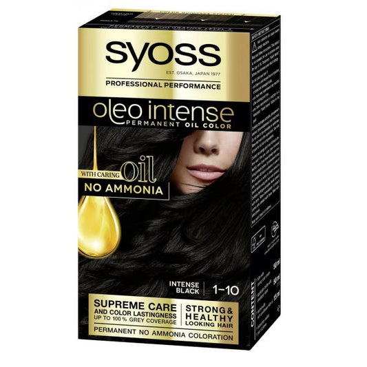 Syoss Oleo Intense Permanent Hair Color 1-10 Deep Black