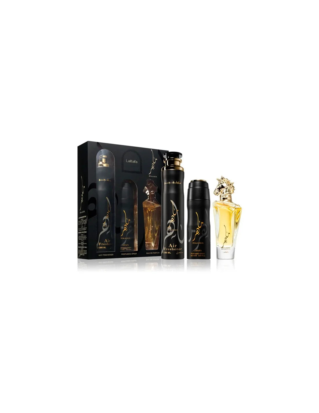 Lattafa Maahir Set EDP 100 Deodorizer 200 Room 300ml