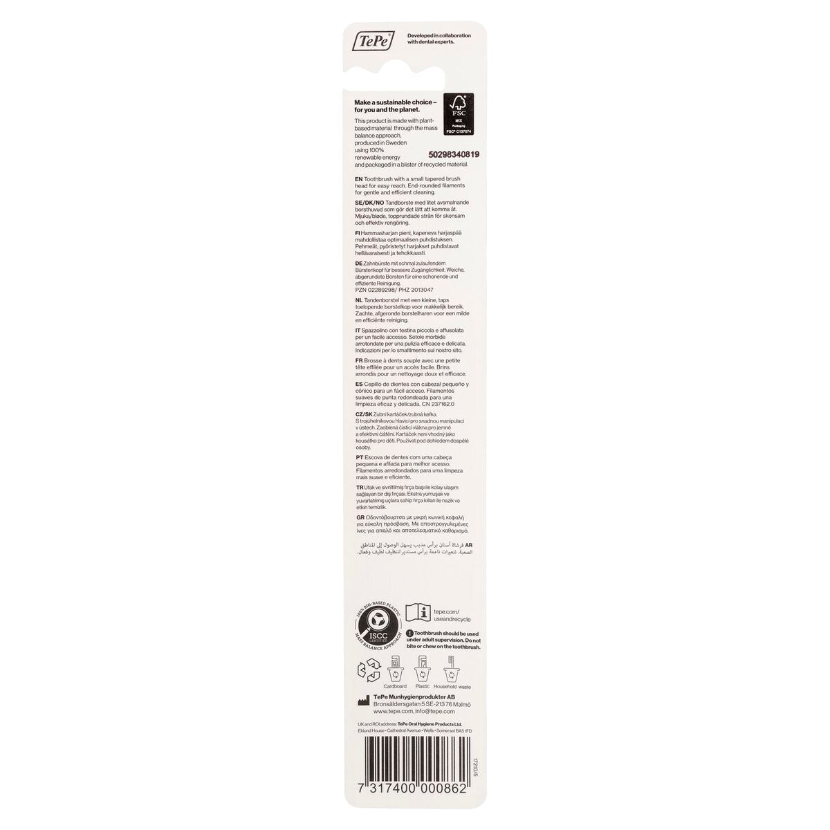 Spazzolino da Denti Tepe Compact Soft Rosa chiaro