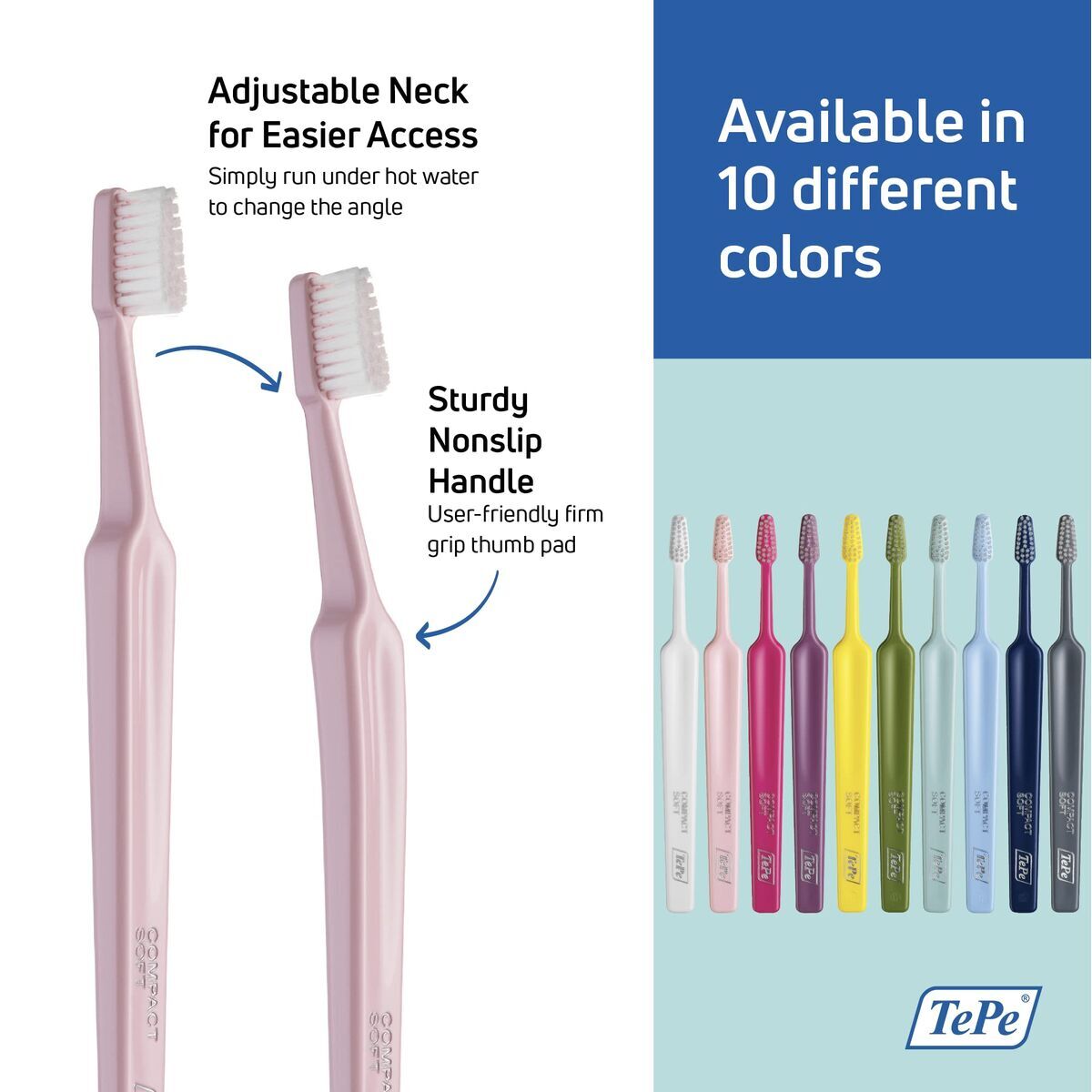 Spazzolino da Denti Tepe Compact Soft Rosa chiaro