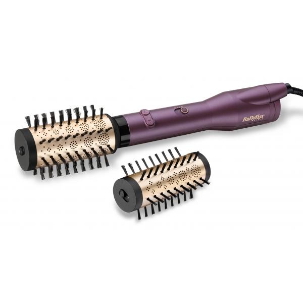 BaByliss Big Hair Dual Spazzola ad aria calda Caldo Nero, Rose Gold, Viola 650 W 2,5 m