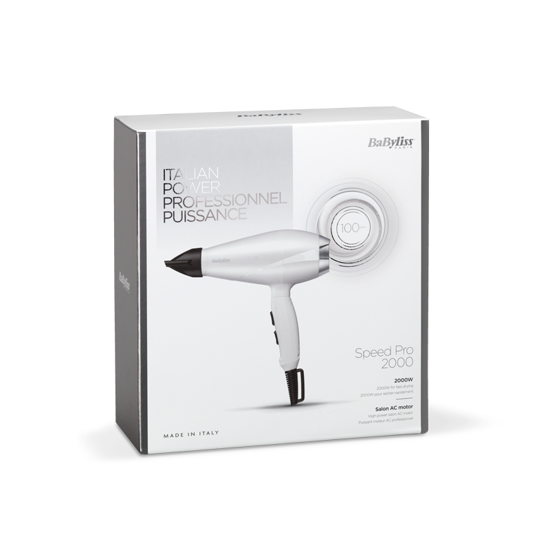 BaByliss 6704WE asciuga capelli 2000 W Nero, Bianco