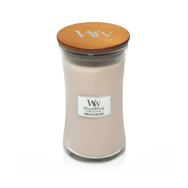 Woodwick Large Hourglass Vanilla y Sea Salt Candle 609g