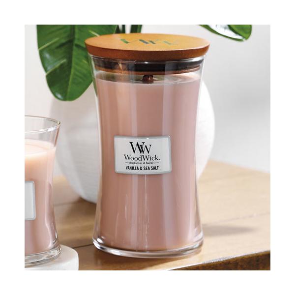 Woodwick Large Hourglass Vanilla y Sea Salt Candle 609g