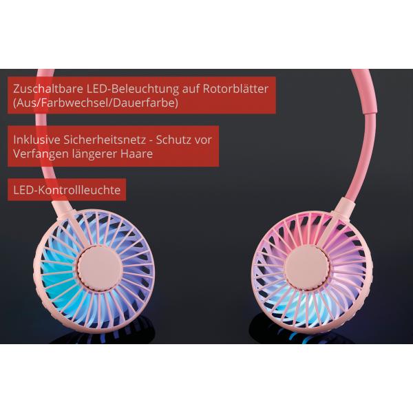 Unold 86694 nebulizzatore e ventilatore portatile personale Rosa Neck fan