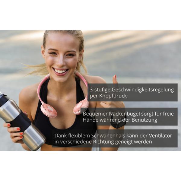 Unold 86694 nebulizzatore e ventilatore portatile personale Rosa Neck fan