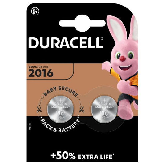 Duracell Lithium Button Battery 3V 2016 DL/CR2016 2 Units