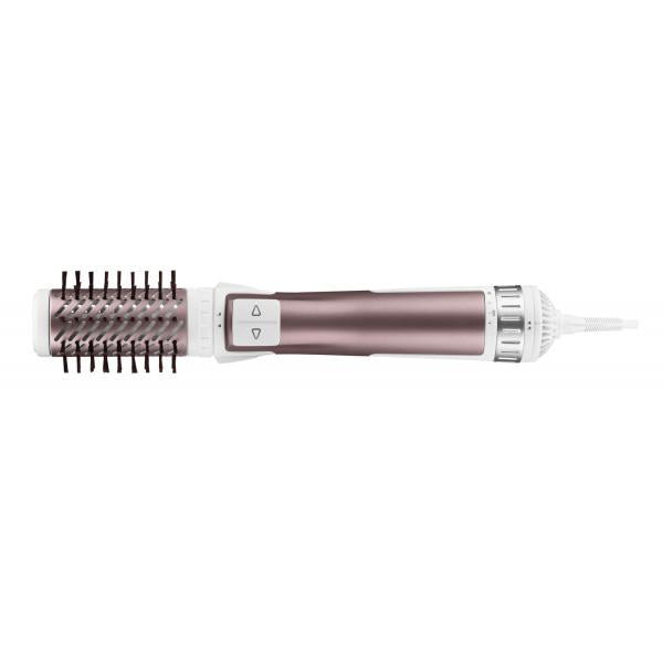 Rowenta Brush Activ Premium Care CF9540 Spazzola Rotante e Asciugante per Volume, Doppio Generatore di Ioni, con Setole Naturali, 1000 W, Rosa Cannella/Bianco/Alluminio