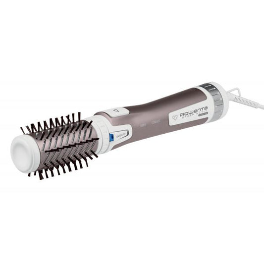 Rowenta Brush Activ Premium Care CF9540 Spazzola Rotante e Asciugante per Volume, Doppio Generatore di Ioni, con Setole Naturali, 1000 W, Rosa Cannella/Bianco/Alluminio