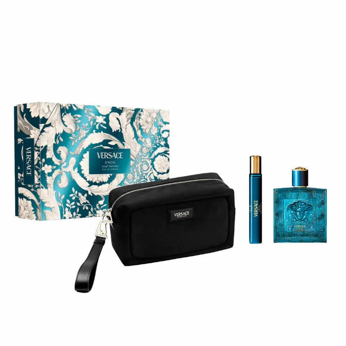 Versace Eros Eau De Parfum Spray 100ml Set 3 Pieces