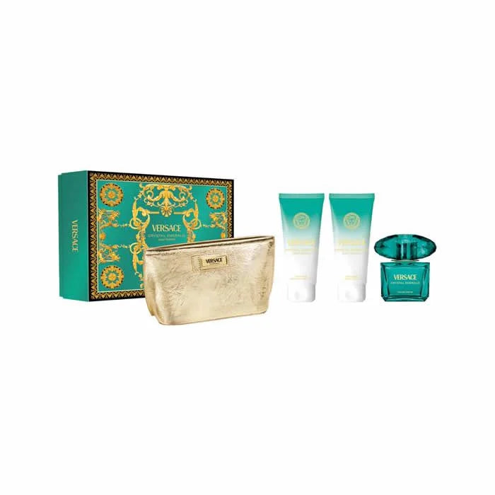 Versace Crystal Emerald Pour Femme Eau De Parfum Spray 90ml Set 4 Pieces