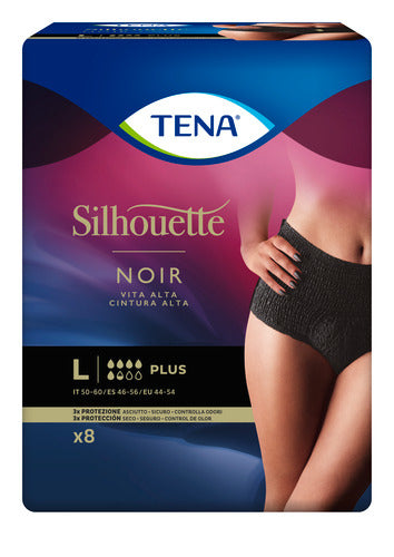 Tena Silhouette Tall Black Panty L 8U