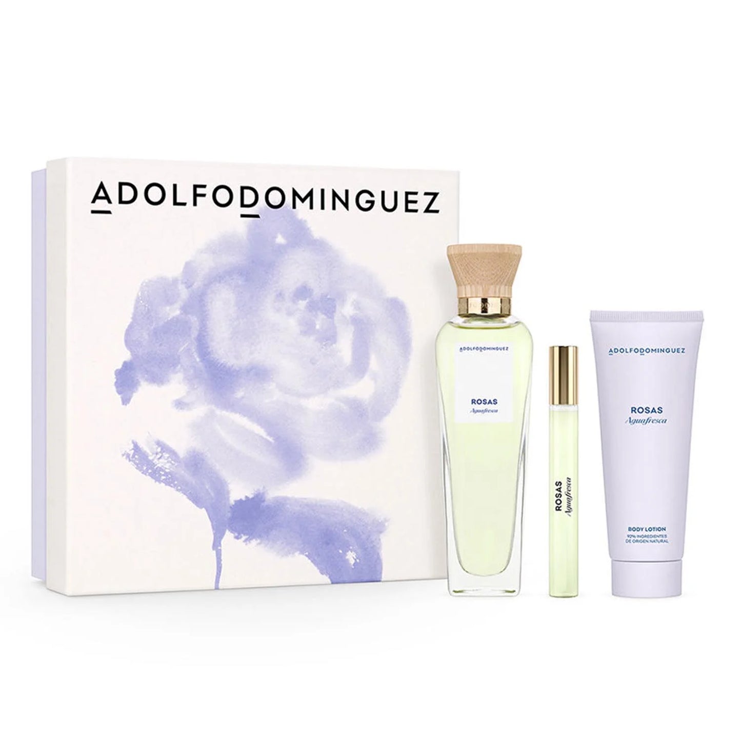 Adolfo Dominguez Agua Fresca De Rosas Eau De Toilette 120ml Spray Locion Corporal Perfumada 100ml Miniatura Eau De Parfum 10mlvaporizador