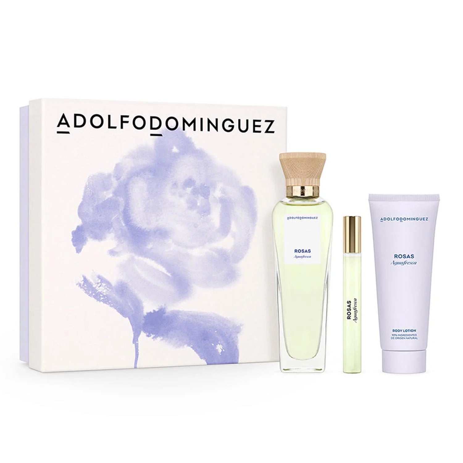 Adolfo Dominguez Agua Fresca De Rosas Eau De Toilette 120ml Spray Locion Corporal Perfumada 100ml Miniatura Eau De Parfum 10mlvaporizador