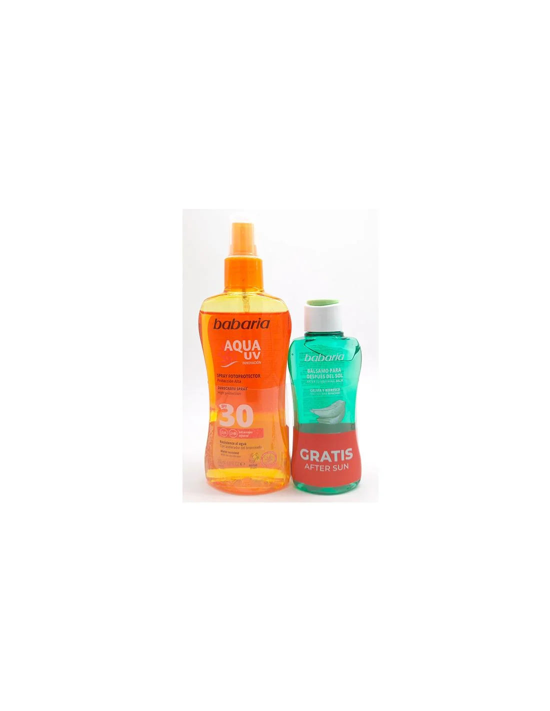 Babaria Sun Pack Spray Aqua UV Spray SPF30 200ml After Sun and Ice 100ml