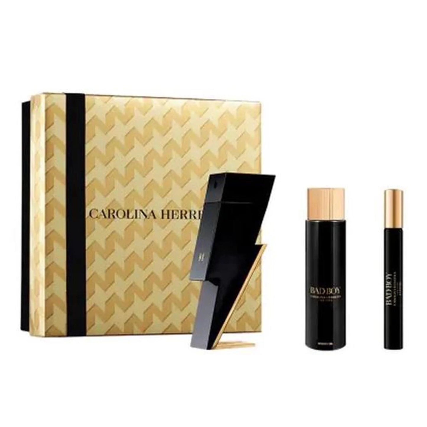 Carolina Herrera Bad Boy Eau De Toilette 100ml Shower Gel 100ml Eau De Toilette 10ml