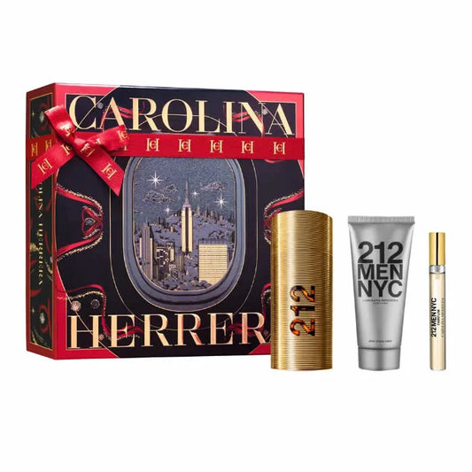 Carolina Herrera 212 Men Eau De Parfum Spray 100ml Set 3 Pieces