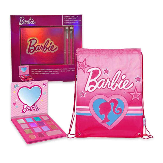 Cartoon Barbie Nios Set Sombra De Ojos y Brillo De Labios 1un