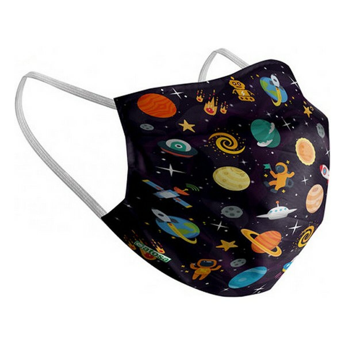Mascherina Igienica in Stoffa Riutilizzabile Space Per bambini Taglia:10-12 Anni