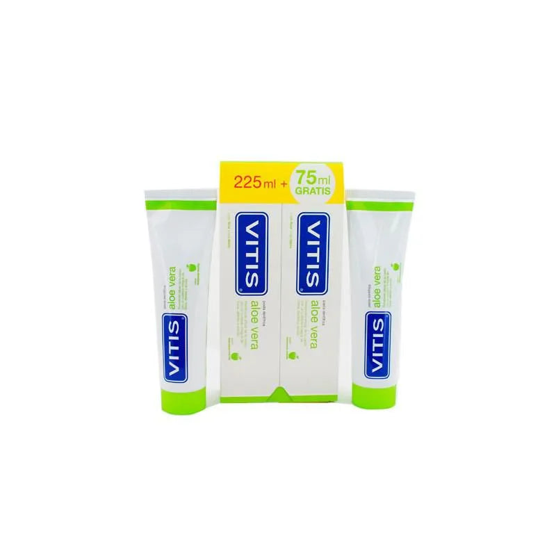 Vitis Duplo Aloe Vera Toothpaste Apple Flavor 2X150ml +75ml Free
