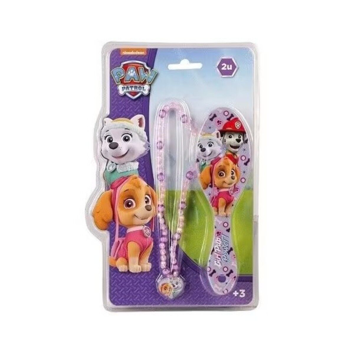 Set di Bellezza The Paw Patrol Design:Spazzola+Collana Lilla