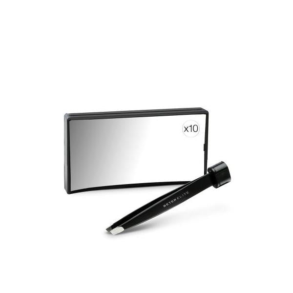Beter Elite Rectangular Mirror X10 With Tweezer