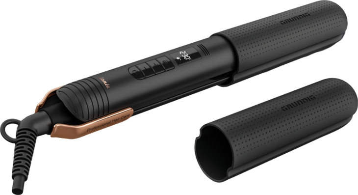 Grundig HS 7030 Piastra per capelli Caldo Nero, Rose Gold 1,8 m