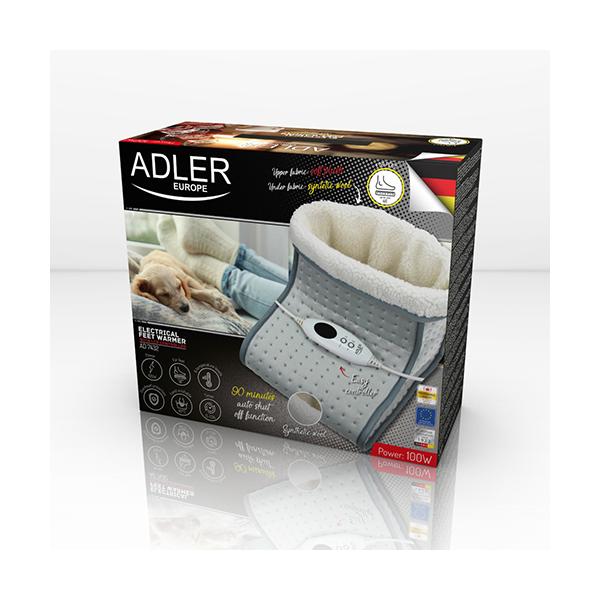 Adler AD 7432 coperta/cuscino elettrico Coperta elettrica 100 W Grigio, Bianco Felpato, Lana sintetica