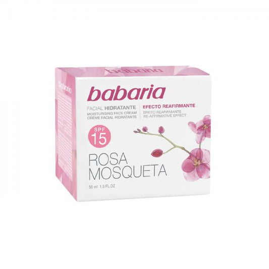 Babaria Face Cream 24 Hour Moisture Rose hip Oil Spf15 50ml 