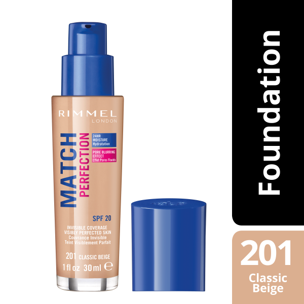 Rimmel London Match Perfection Foundation Spf20 201 Classic Beige 30ml