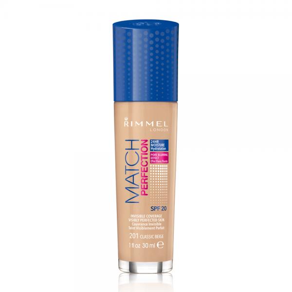 Rimmel London Match Perfection Foundation Spf20 201 Classic Beige 30ml