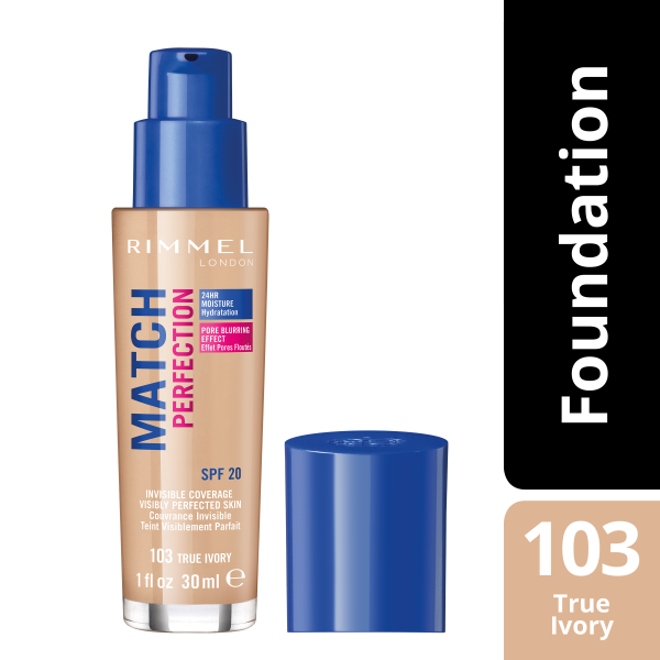 Rimmel London Match Perfection Foundation Spf20 103 True Ivory 30ml