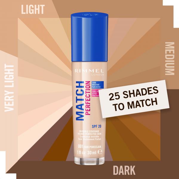 Rimmel Match Perfection Foundation Spf20 102 Light Nude
