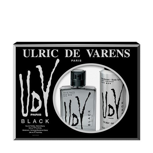 Ulric De Varens UDV Black For Men Eau De Toilette Spray 100ml Set 2 Pieces