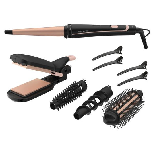 Rowenta Infinite Looks CF4231 Multistyler Caldo Nero, Bronzo 1,8 m (Rowenta Infinite Looks CF4231 Multisty)
