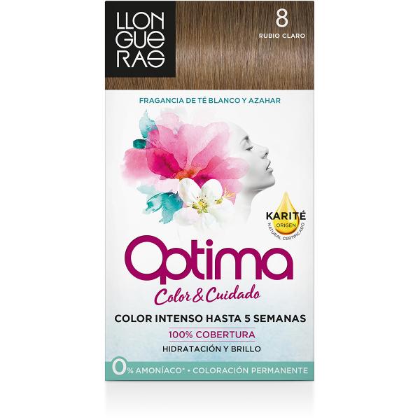 Llongueras Optima Permanent Hair Colour Ammonia Free 8 Light Blond