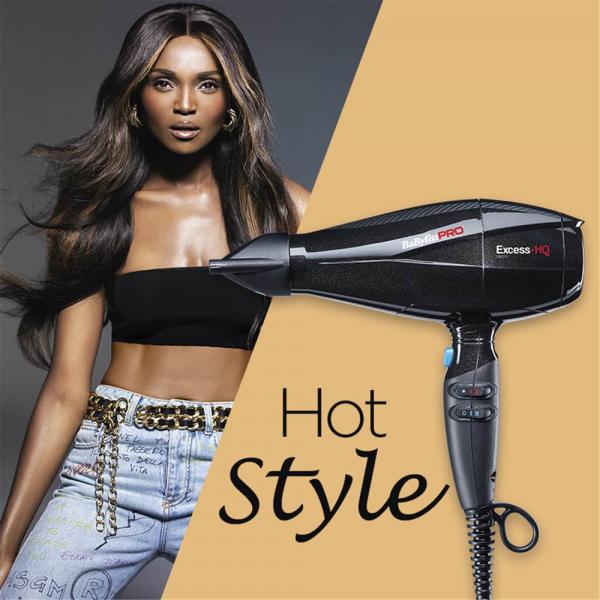 BaBylissPRO Excess-HQ asciuga capelli 2600 W Nero