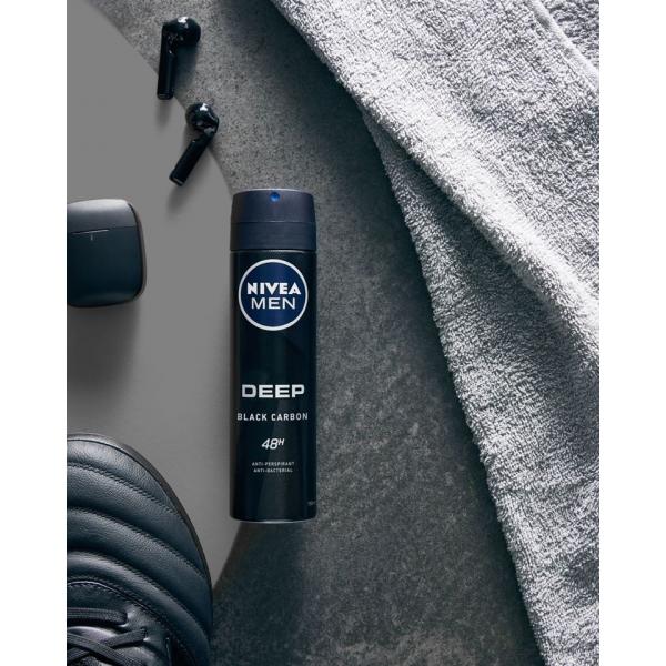 Nivea Men Deep Black Carbon Deodorant Spray 150ml 
