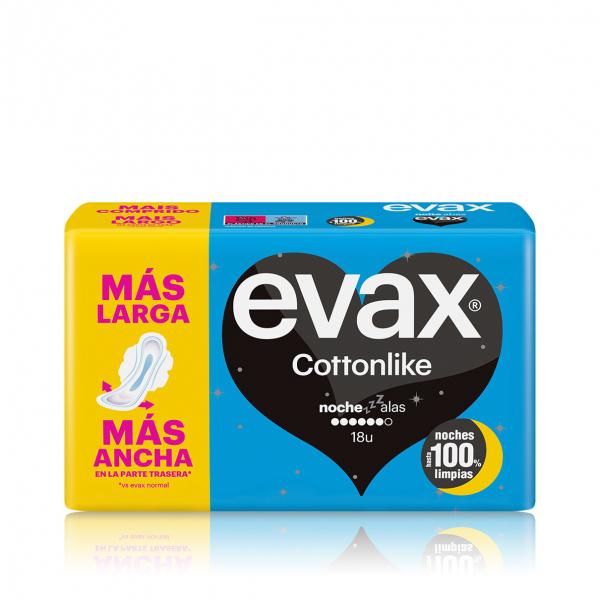 Evax Cottonlike Night With Wings Sanitary Towels 18 Units