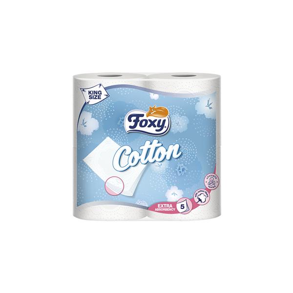 Foxy Cotton Toilet Paper 5-Ply 4 Rolls