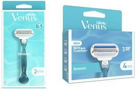 Gillette for Women Venus Rasierer Smooth, inkl. 2 Klingen langlebiges Klingendesign, 3 Klingen, ergonomisches - 1 Stck (8001090585752)