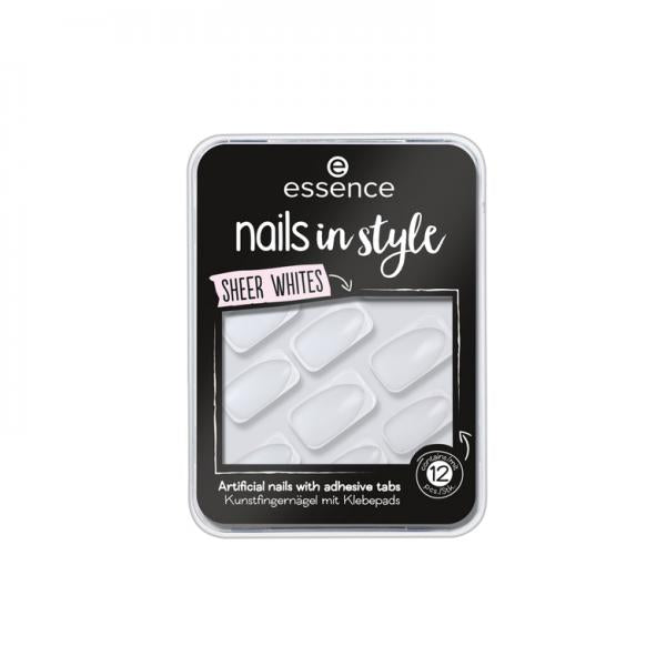 Essence Cosmetics Nails In Style Uas Artificiales 11-Sheer Whites 12 U