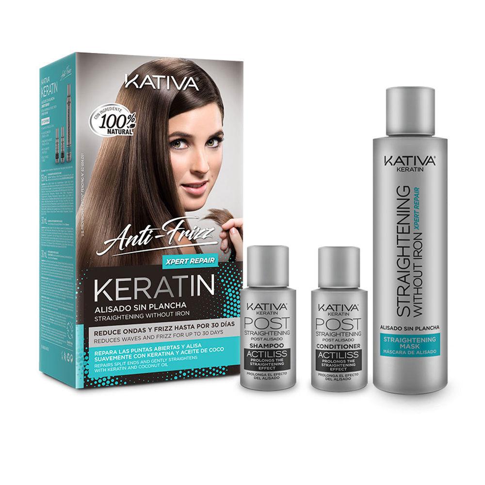 Kativa Keratin Anti-Frizz Kit Di Stiratura Capelli Lisciante Senza Ferro